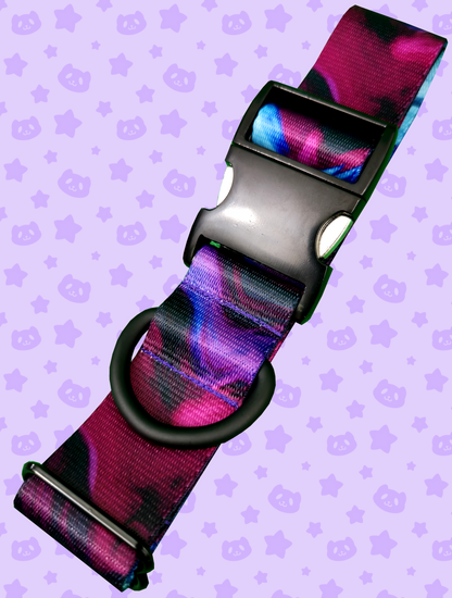 Collar - Whispy Purple + Blue with Black Metal Hardware