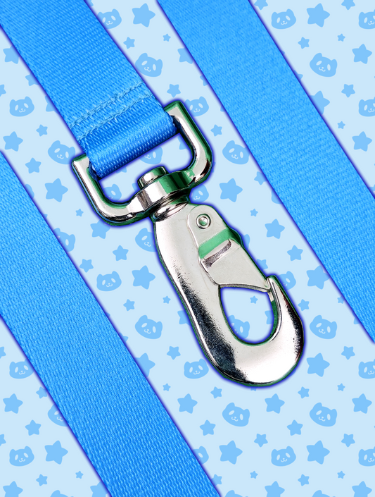 Leash - Light Blue with Silver Metal Hardware