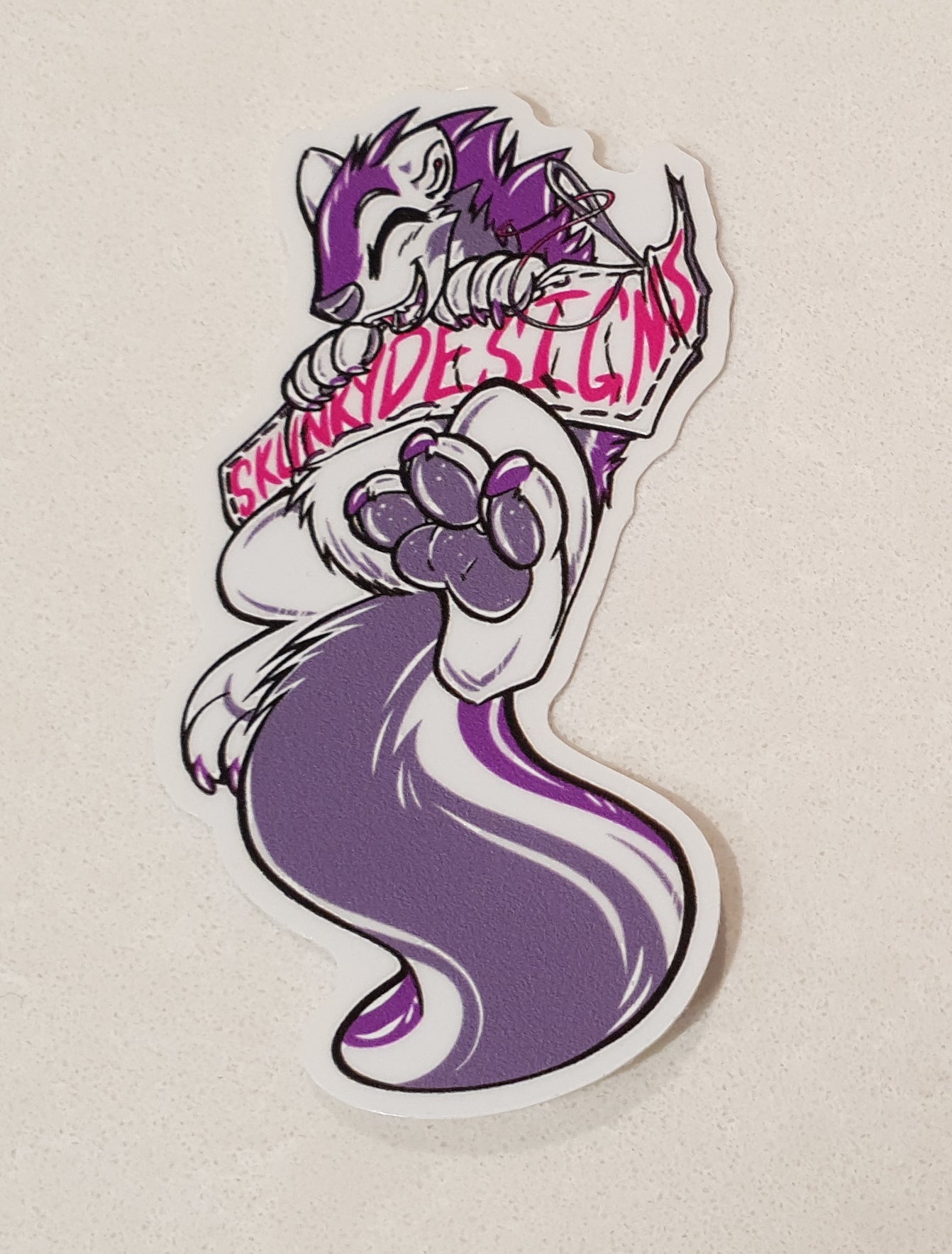 Skunky Designs Mascot Sticker - Small